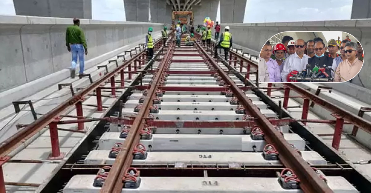 পদ্মা সেতুতে রেল ট্র্যাক স্থাপন শুরু