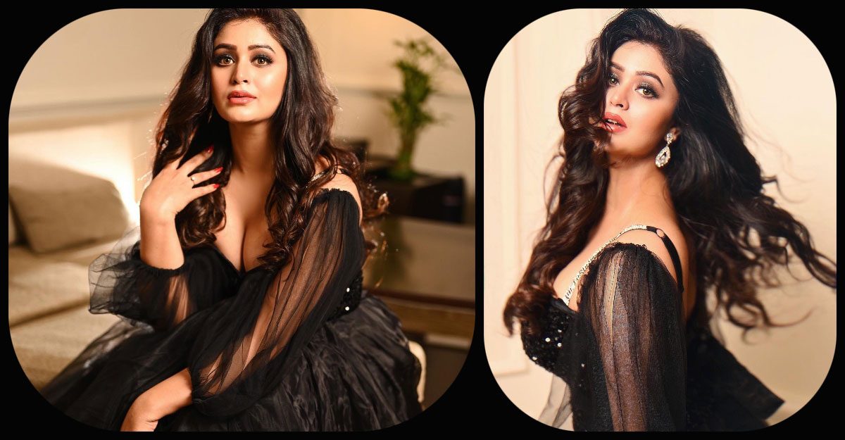 কালো গাউনে উপচে পড়ছে ঋতাভরীর সৌন্দর্য