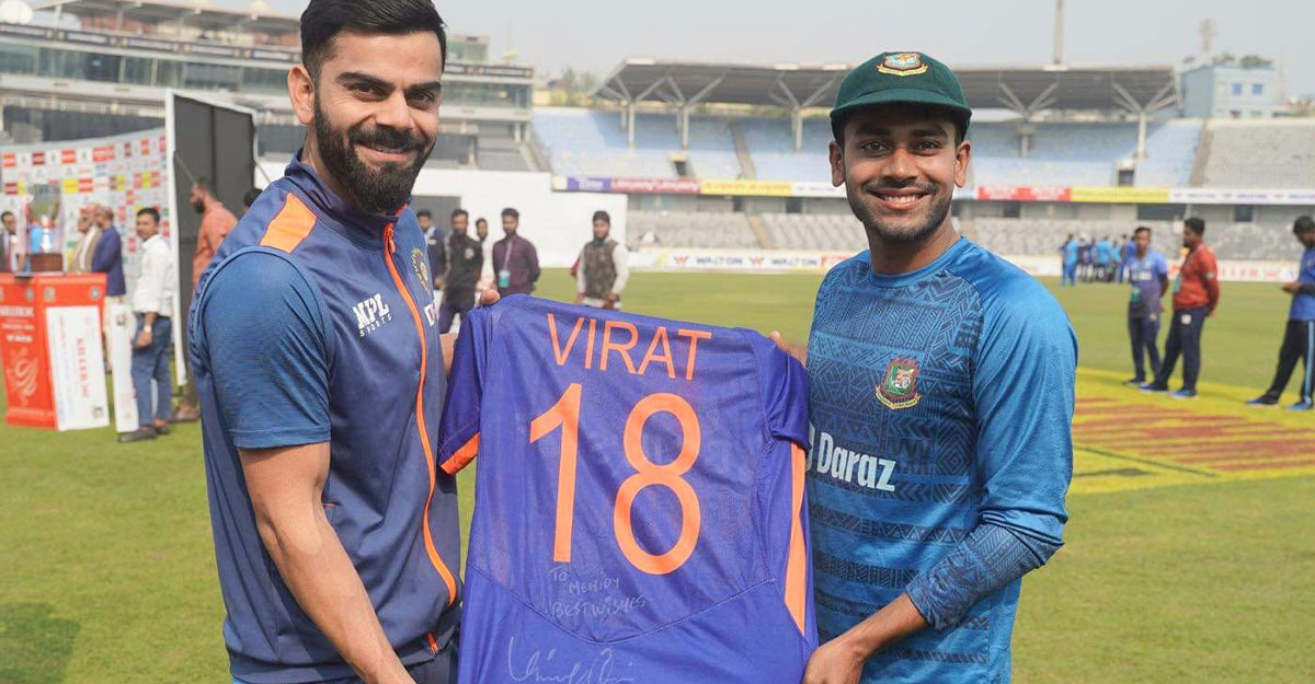 কোহলির কাছ থেকে বিশেষ উপহার পেলেন মিরাজ