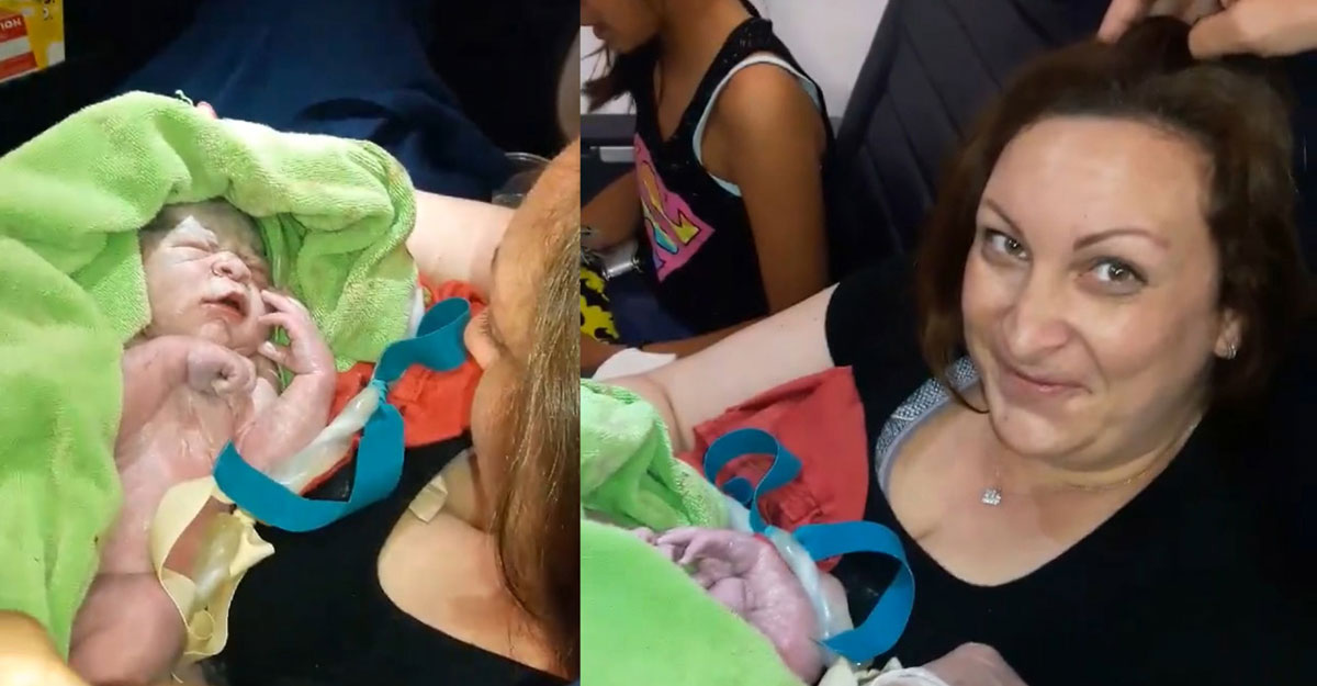 baby birth on plane
