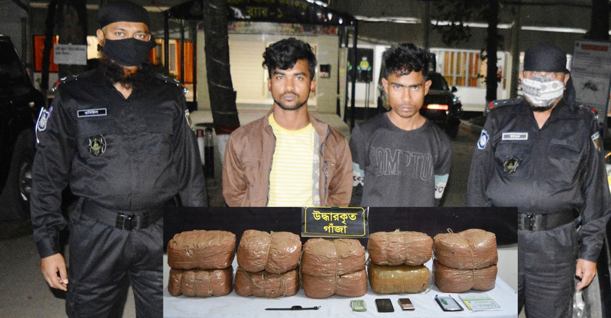 বিপুল পরিমাণ গাঁজাসহ ২ মাদক ব্যবসায়ী গ্রেফতার