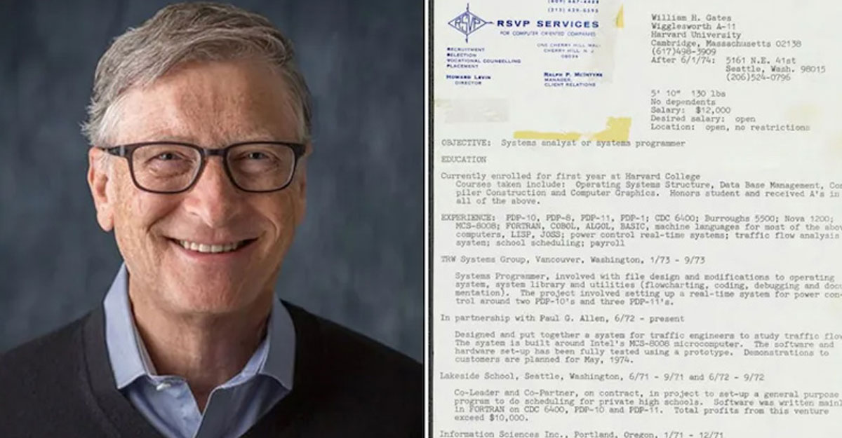 চাকরি খোঁজার সময় কেমন ছিল বিল গেটসের সিভি