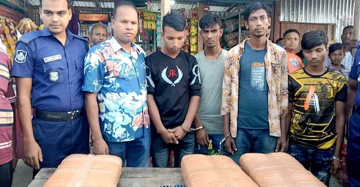 মেহেন্দিগঞ্জে ১২ কেজি গাঁজাসহ আটক ৪