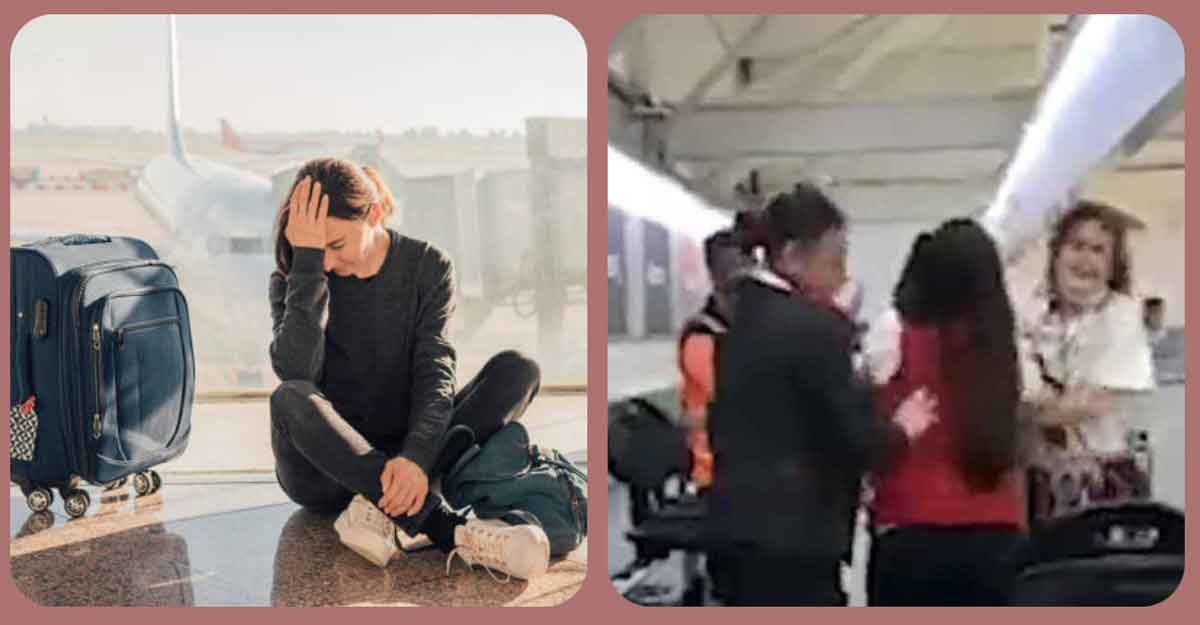 বিমান ধরতে না পেরে বিমানবন্দর কর্মীদের পেটালেন নারী যাত্রী