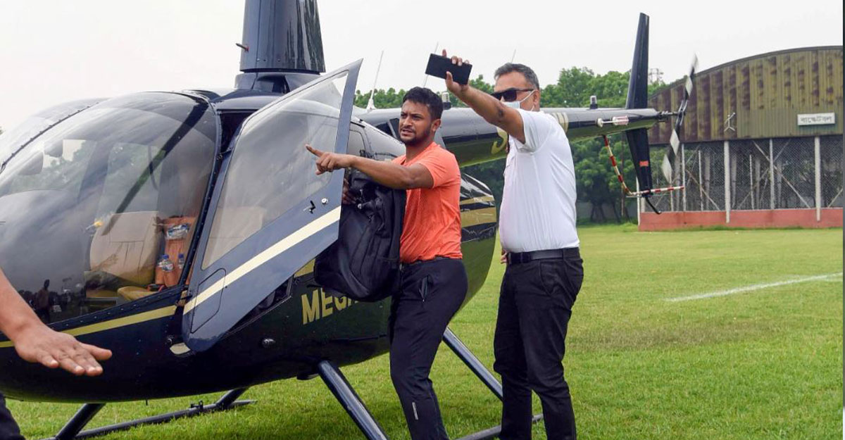 যে কারণে হেলিকপ্টার ভাড়া করে সাভার থেকে ঢাকায় সাকিব