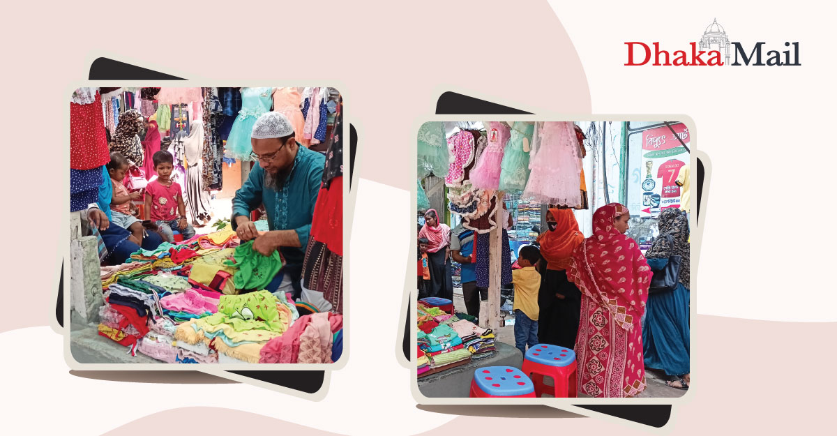 মাদারীপুরে ভিড় বেড়েছে ফুটপাতে