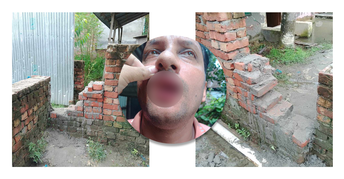 চাঁদা না পেয়ে চলাচলের পথে প্রতিবেশীর দেয়াল, হামলায় আহত আইনজীবী