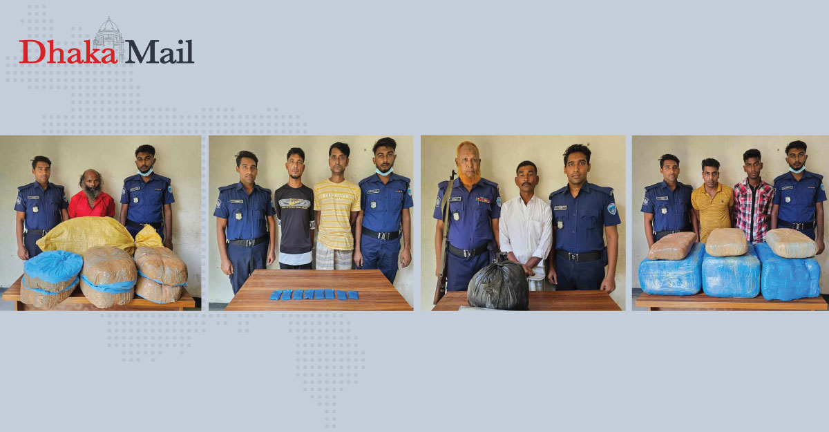 ব্রাহ্মণবাড়িয়ায় ১৬শ পিস ইয়াবা ও ৬৩ কেজি গাঁজাসহ ৬ জন আটক