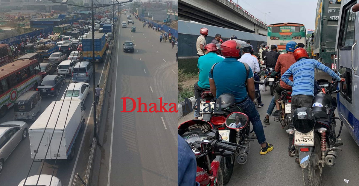 ইফতারের আগে উত্তরার সড়কে দুই ঘণ্টার ভোগান্তি