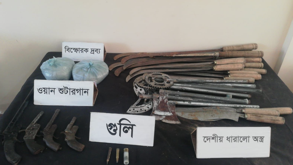 পরিত্যক্ত বাসা থেকে বিপুল পরিমাণ অস্ত্র উদ্ধার