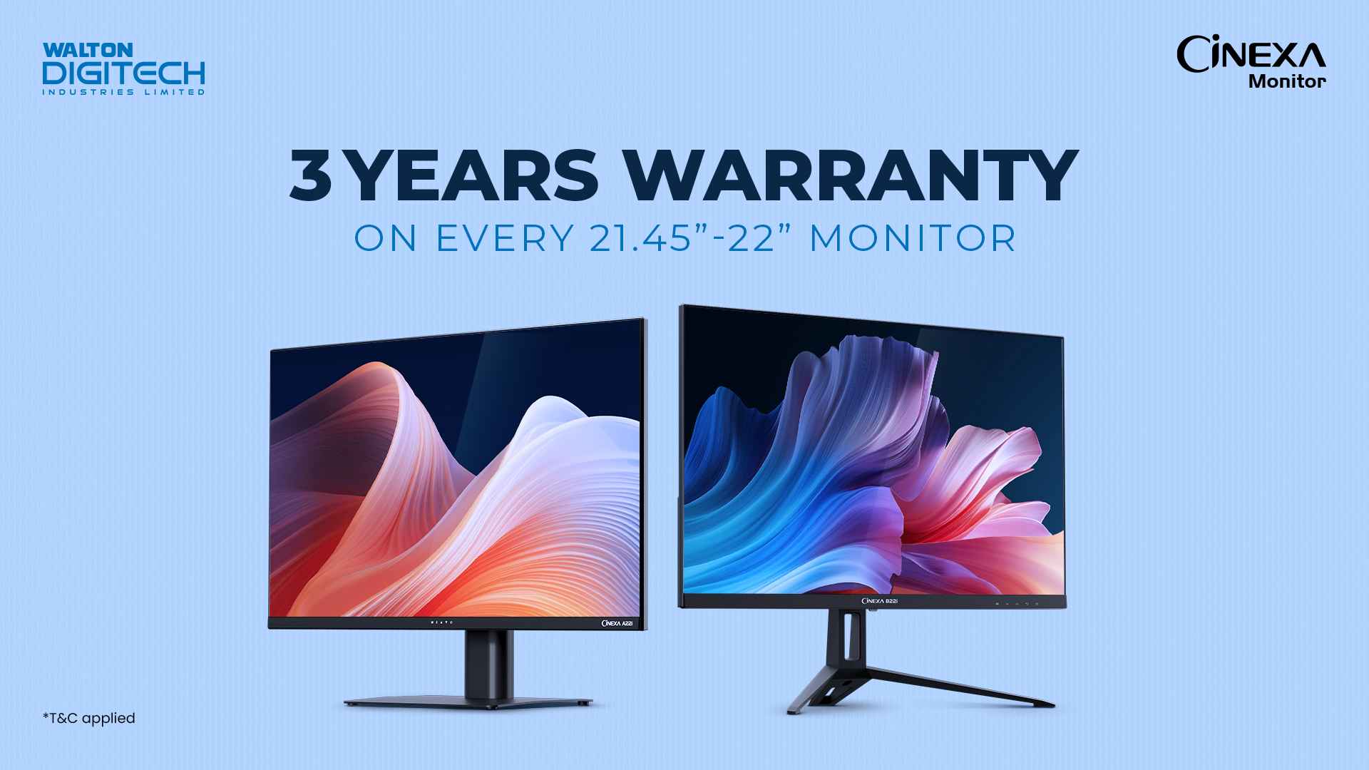 কম্পিউটার মনিটরে ৩ বছরের ওয়ারেন্টি দেবে ওয়ালটন