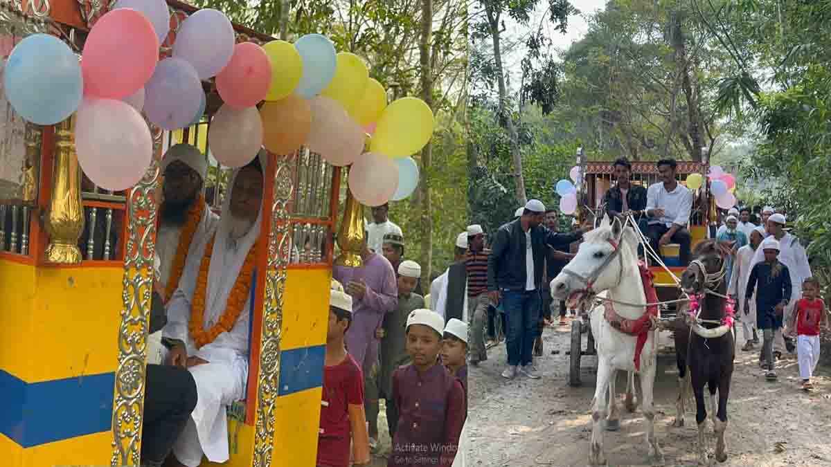 ইমামের বিদায়ে কাঁদল গ্রামবাসী, ঘোড়ার গাড়িতে রাজকীয় বিদায়