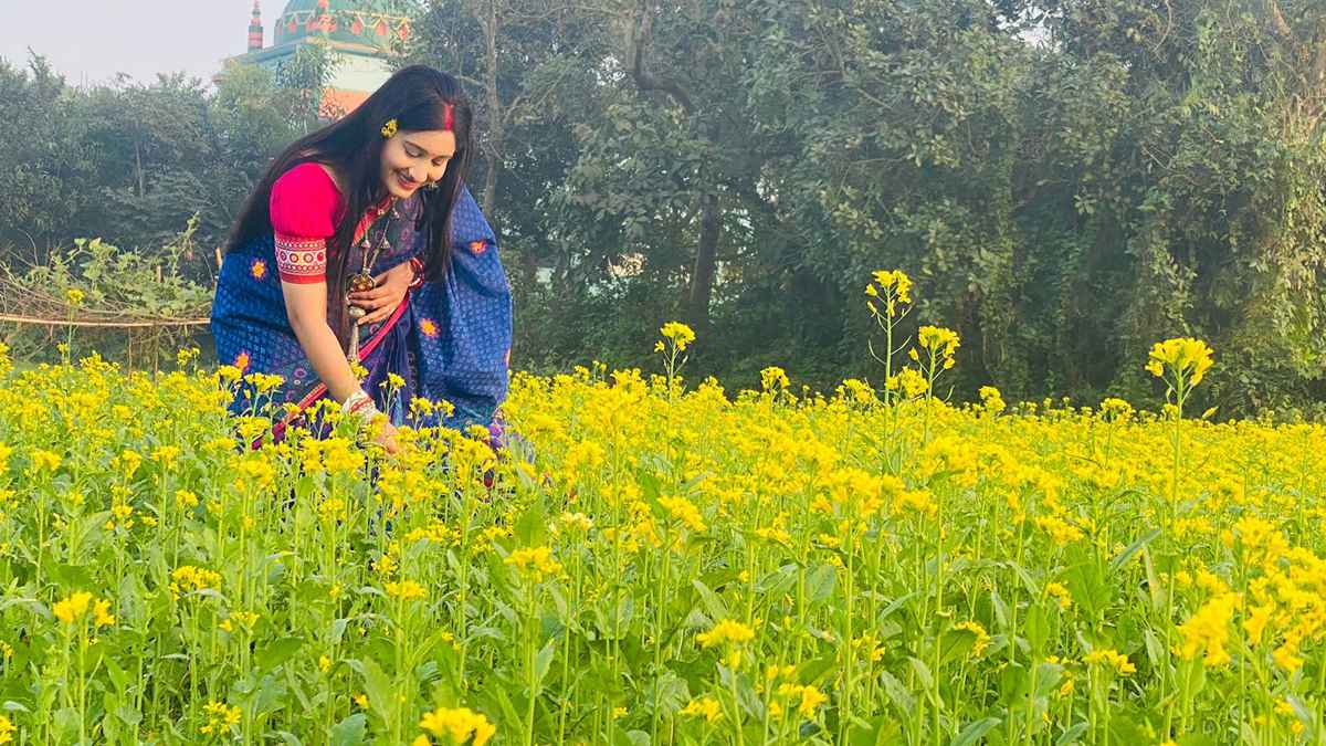 মাঠজুড়ে সরিষা ফুলের নয়নাভিরাম দৃশ্য, ছবি প্রেমিদের ভিড়