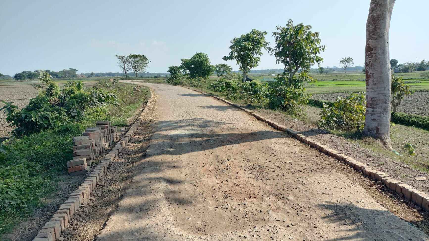 মদনে সড়ক নির্মাণে অনিয়ম, নতুন ইটের বদলে পুরাতন ইট