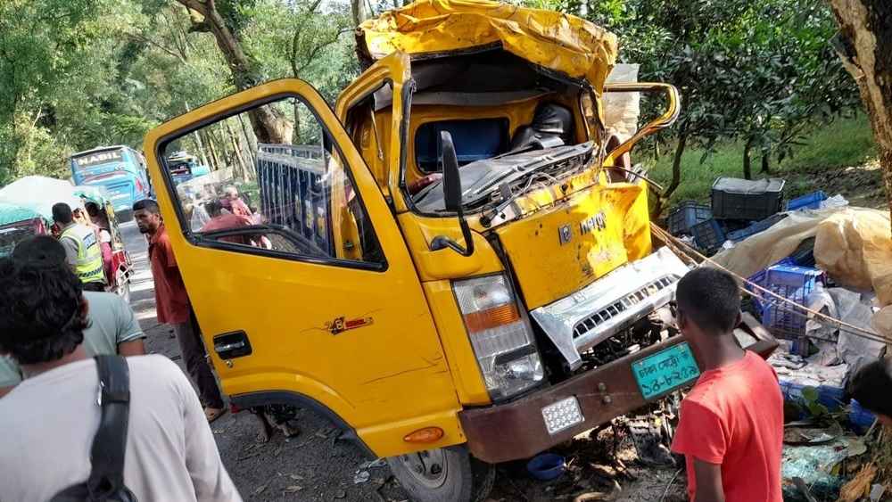 আমবোঝাই ট্রাক নিয়ন্ত্রণ হারিয়ে গাছের সঙ্গে ধাক্কা, নিহত ১