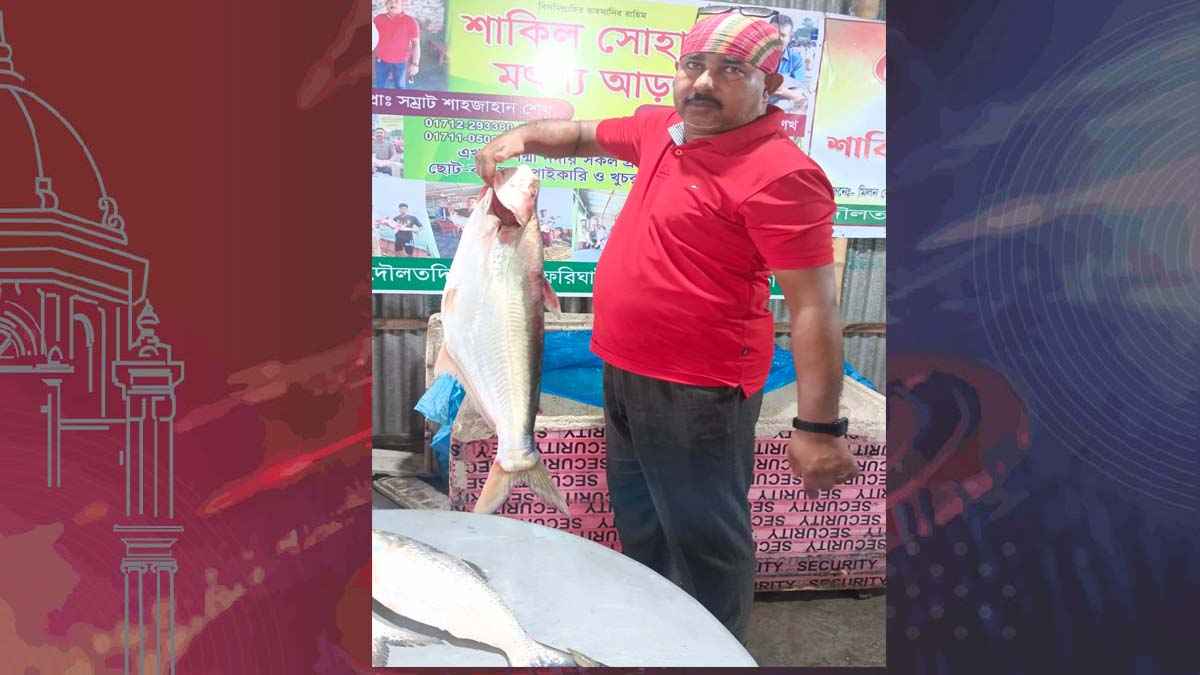 পদ্মায় জেলের জালে ৭ কেজির ঢাই মাছ, ২২ হাজারে বিক্রি