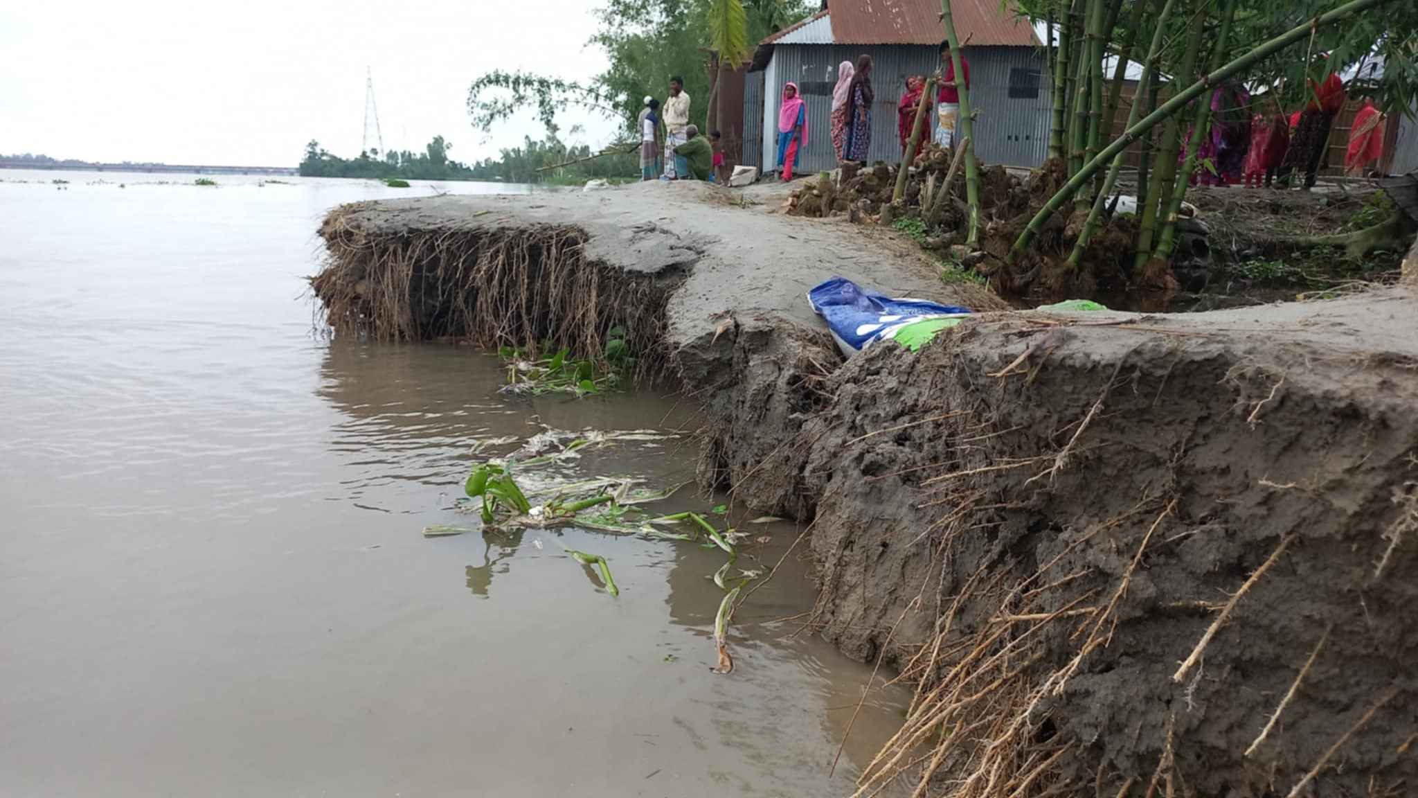 তিস্তার পানি বাড়ায় ভাঙন ঝুঁকিতে শতাধিক পরিবার