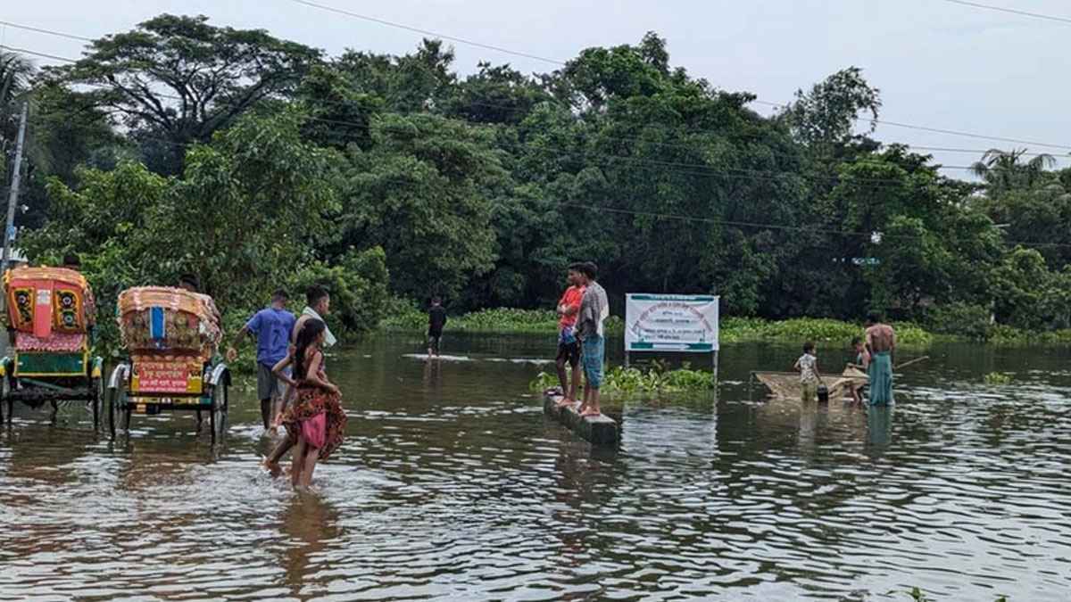 সুনামগঞ্জে বন্যা পরিস্থিতির উন্নতি, বিপৎসীমার নিচে নদীর পানি