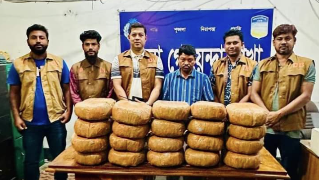 ডিবির অভিযানে ৪০ কেজি গাঁজাসহ ইউপি সদস্য কারাগারে