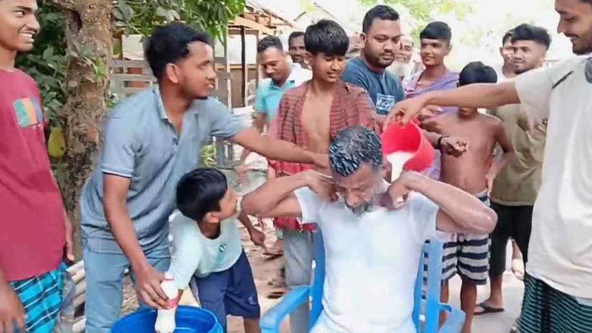 দুধ দিয়ে গোসল করে দল ছাড়লেন বিএনপি নেতা