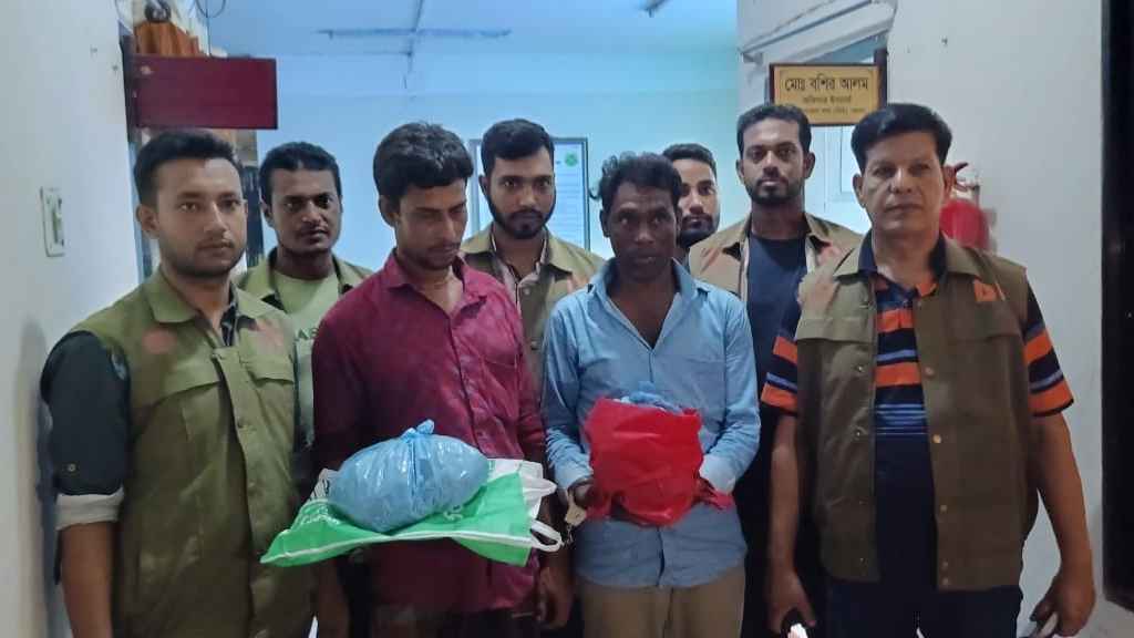 বরগুনায় ২ কেজি গাঁজাসহ দুই মাদক কারবারি আটক