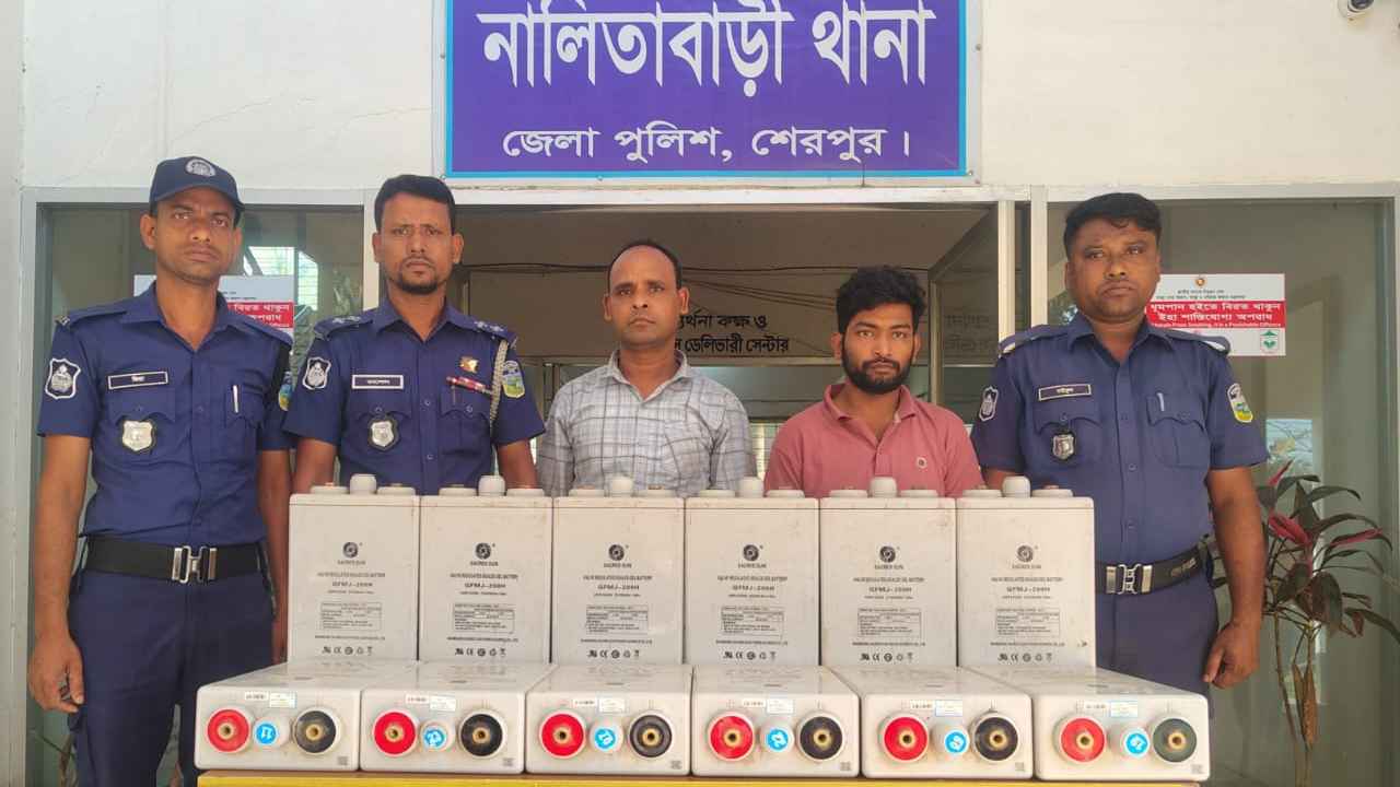 বিটিসিএল অফিসের চুরি হওয়া ব্যাটারিসহ গ্রেফতার ২