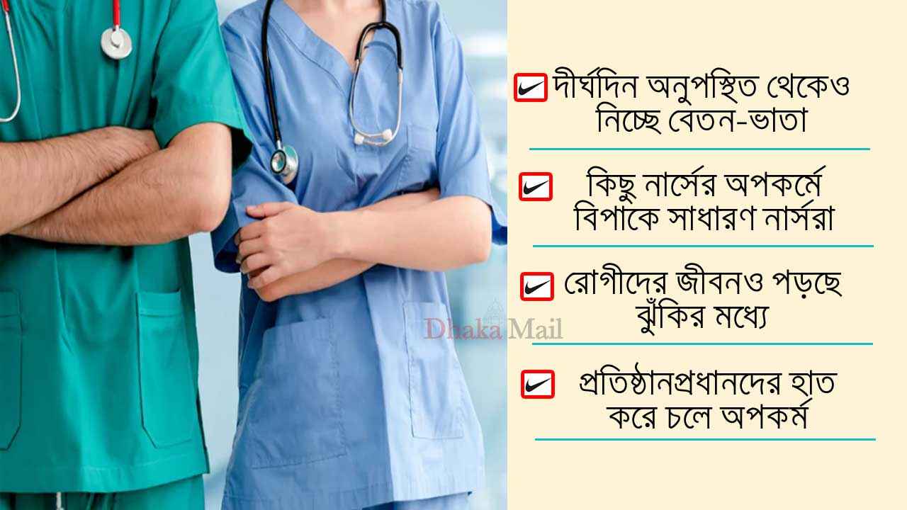 নার্সদের একাংশের অপকর্মে বিপর্যস্ত স্বাস্থ্যসেবা