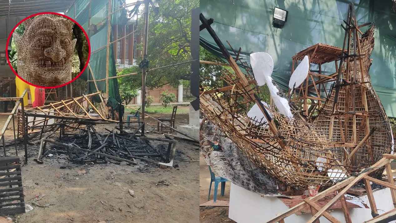 চারুকলায় নববর্ষের মোটিফে আগুন: ছাত্রলীগের অজ্ঞাত নেতাকর্মীর নামে মামলা