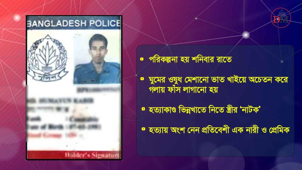 স্ত্রীর ‘পরকীয়ার বলি’ কনস্টেবল হুমায়ুন, যেভাবে পরিকল্পনা বাস্তবায়ন