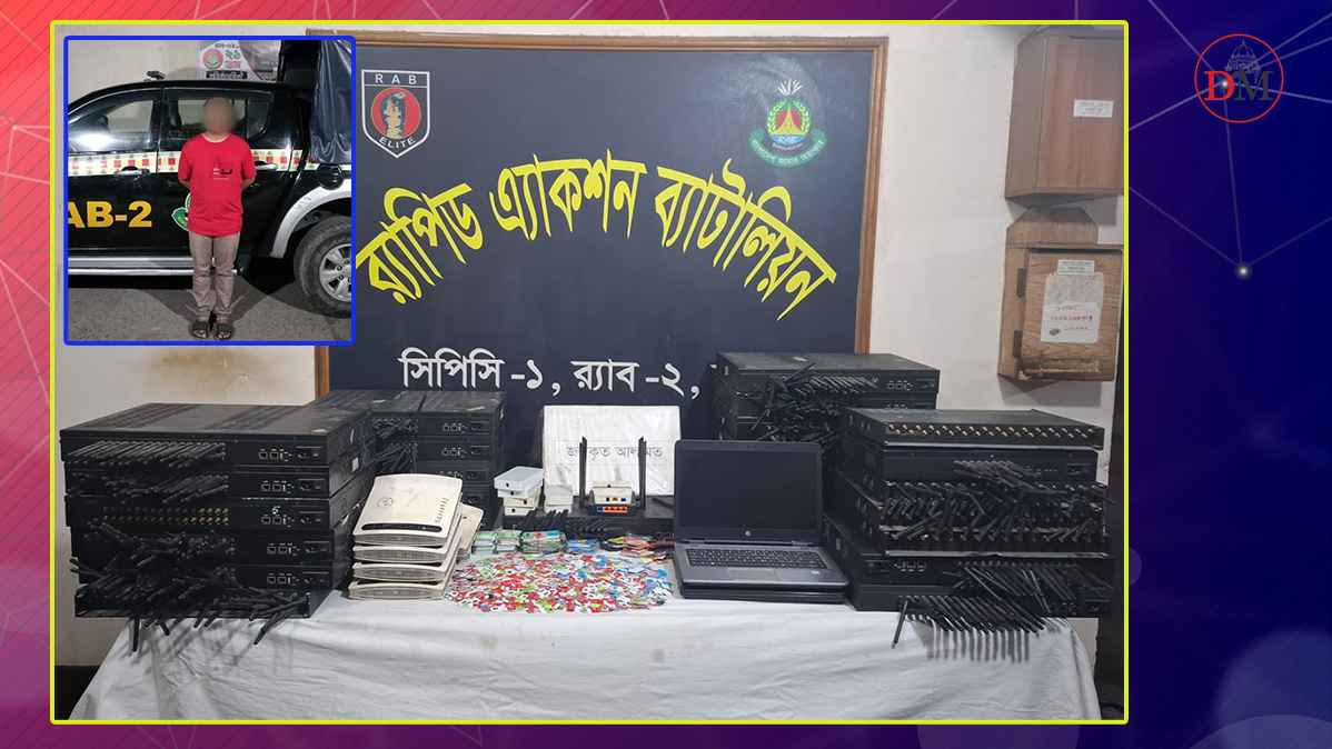 অবৈধ ভিওআইপি ব্যবসা: সরঞ্জামাদি ও বিপুল সিমসহ ‘মূলহোতা’ গ্রেফতার