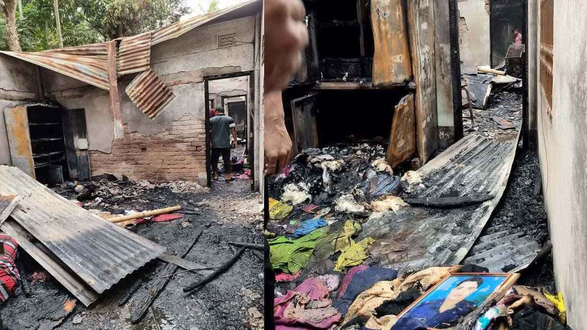 কুমিল্লায় আগুনে মুক্তিযোদ্ধার বসতঘর পুড়ে ছাই, ক্ষতি ২৫ লাখ টাকা