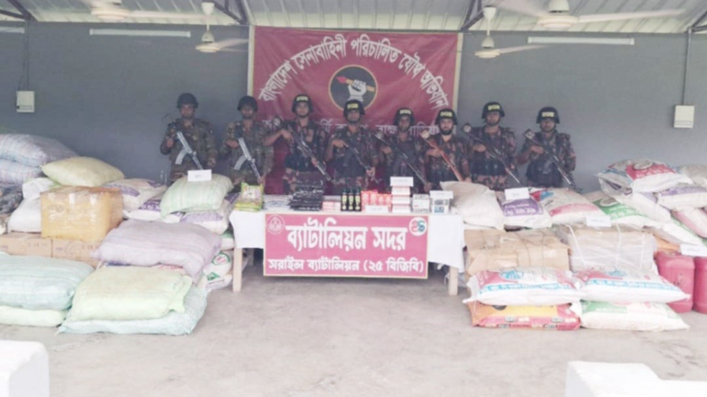 সেনা ও বিজিবির অভিযানে কোটি টাকার ভারতীয় পণ্য জব্দ