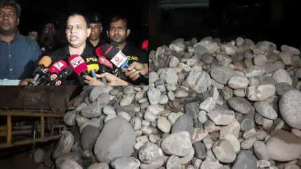 ভোলাগঞ্জের লুট হওয়া বিপুল পরিমাণ সাদা পাথর ডেমরায় জব্দ