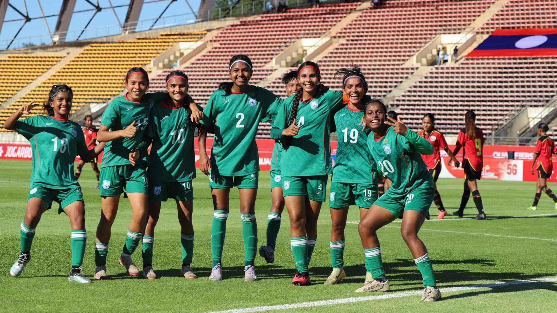 তৃষ্ণার হ্যাটট্রিকে ৮-০ গোলের জয় বাংলাদেশের