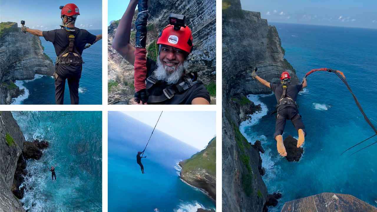 ৪৫ তলার সমান উঁচু থেকে ঝাাঁপ দিলেন জাকির নায়েক