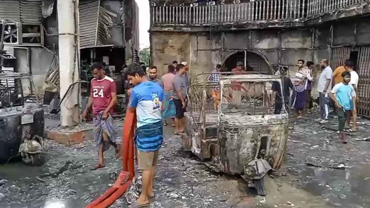 হবিগঞ্জে সিএনজি পাম্পে ভয়াবহ অগ্নিকাণ্ড