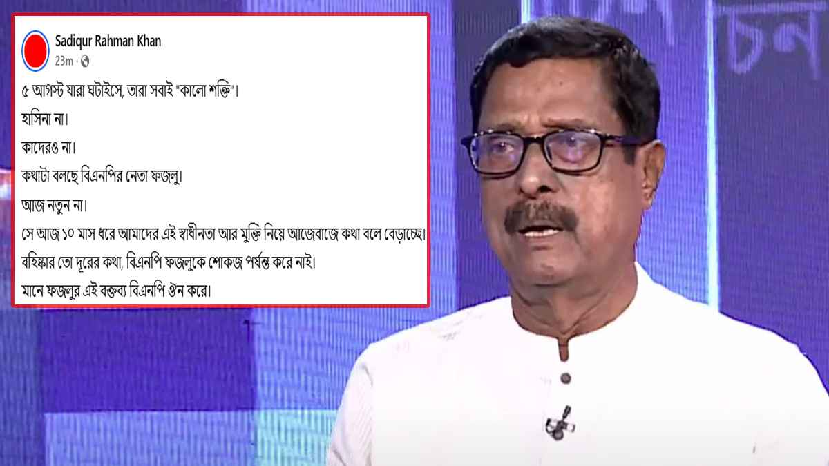 বিএনপি নেতার ‘কালো শক্তি’ মন্তব্যে সাদিকুরের পাল্টা জবাব