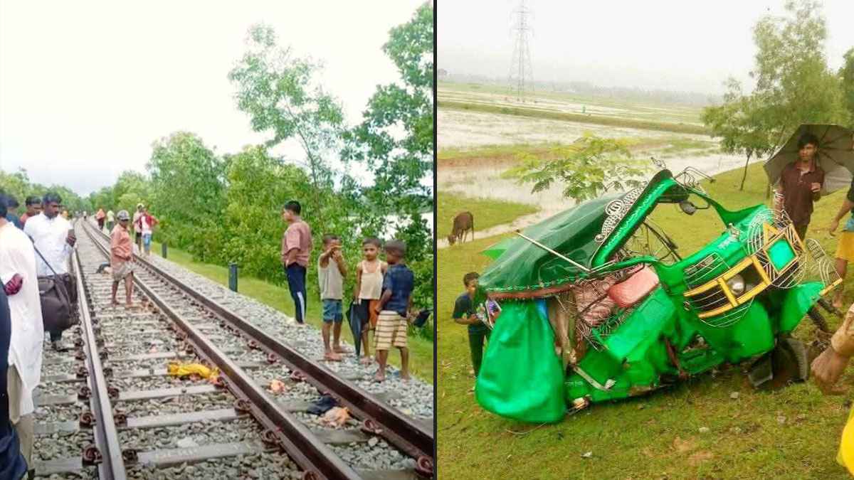 রামুতে রেললাইনে ট্রেনের ধাক্কায় সিএনজির চার যাত্রী নিহত