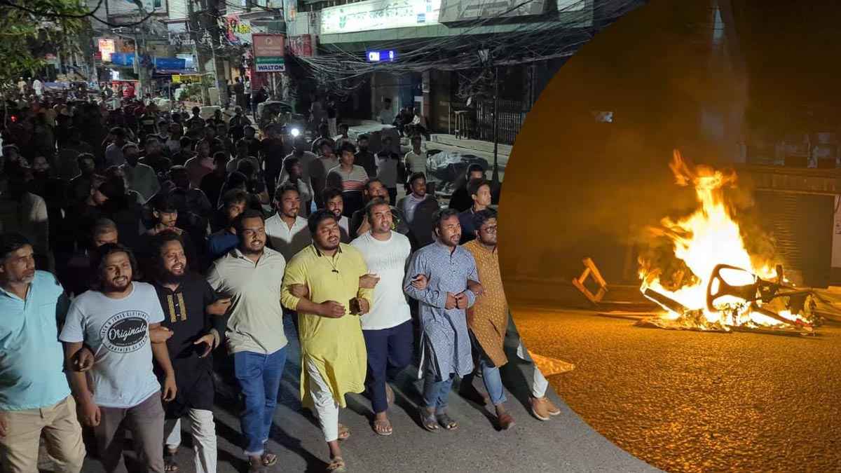 রাজশাহীতে জাতীয় পার্টির অফিস ভাঙচুর-অগ্নিসংযোগ