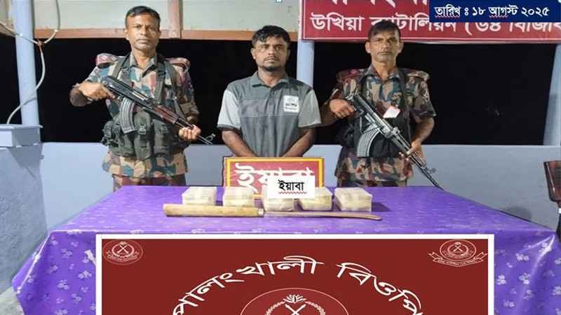 সীমান্তে ৫০ হাজার ইয়াবাসহ পাচারকারী আটক