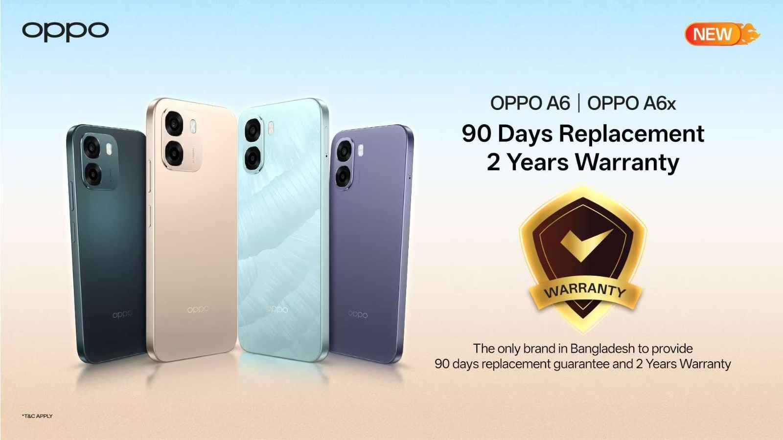 স্মার্টফোনে ৯০ দিনের রিপ্লেসমেন্ট গ্যারান্টি দিচ্ছে অপো