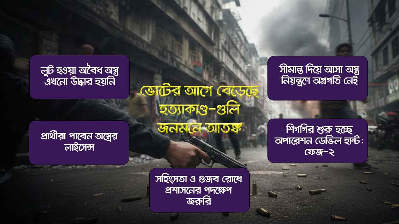 ভোটের আগে বেড়েছে হত্যাকাণ্ড-গুলি, জনমনে আতঙ্ক