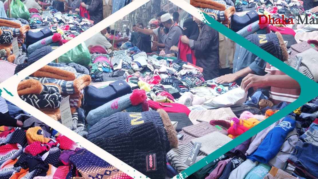 জেঁকে বসছে শীত, রঙিন বস্ত্রে সেজেছে ঢাকার ফুটপাত
