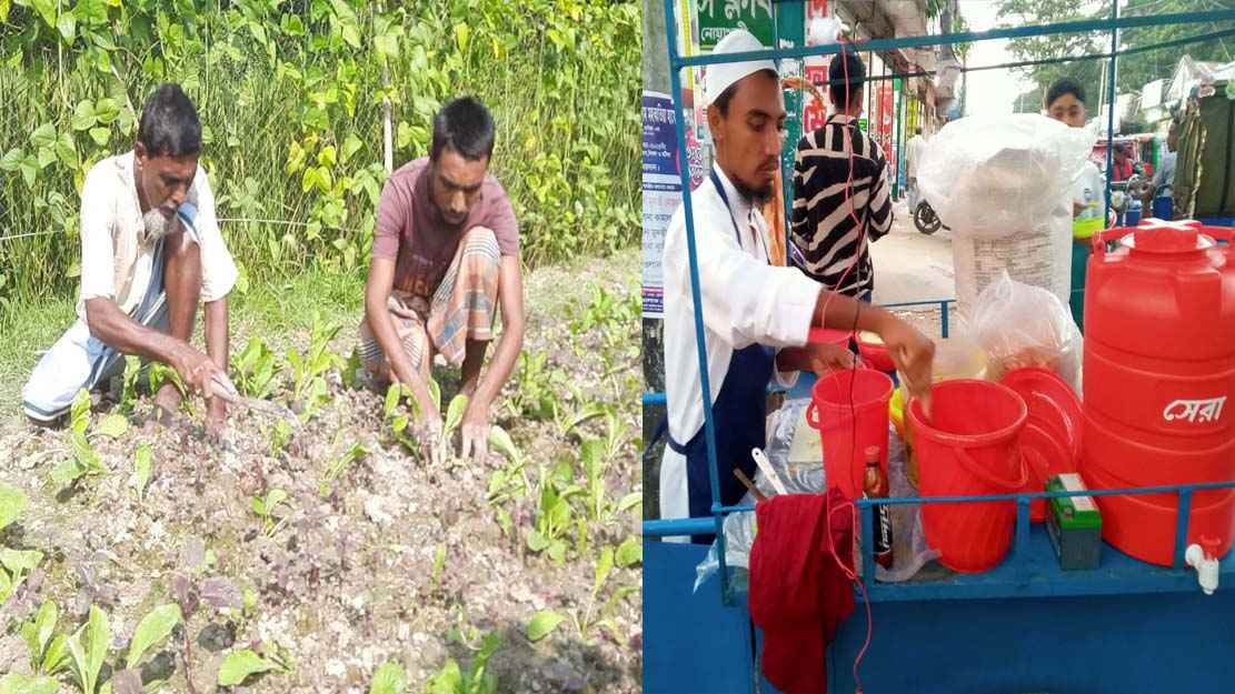 মাস্টার্স পাস সুমনের দিনে কৃষিকাজ রাতে ঝালমুড়ি বিক্রি করে চলে সংসার