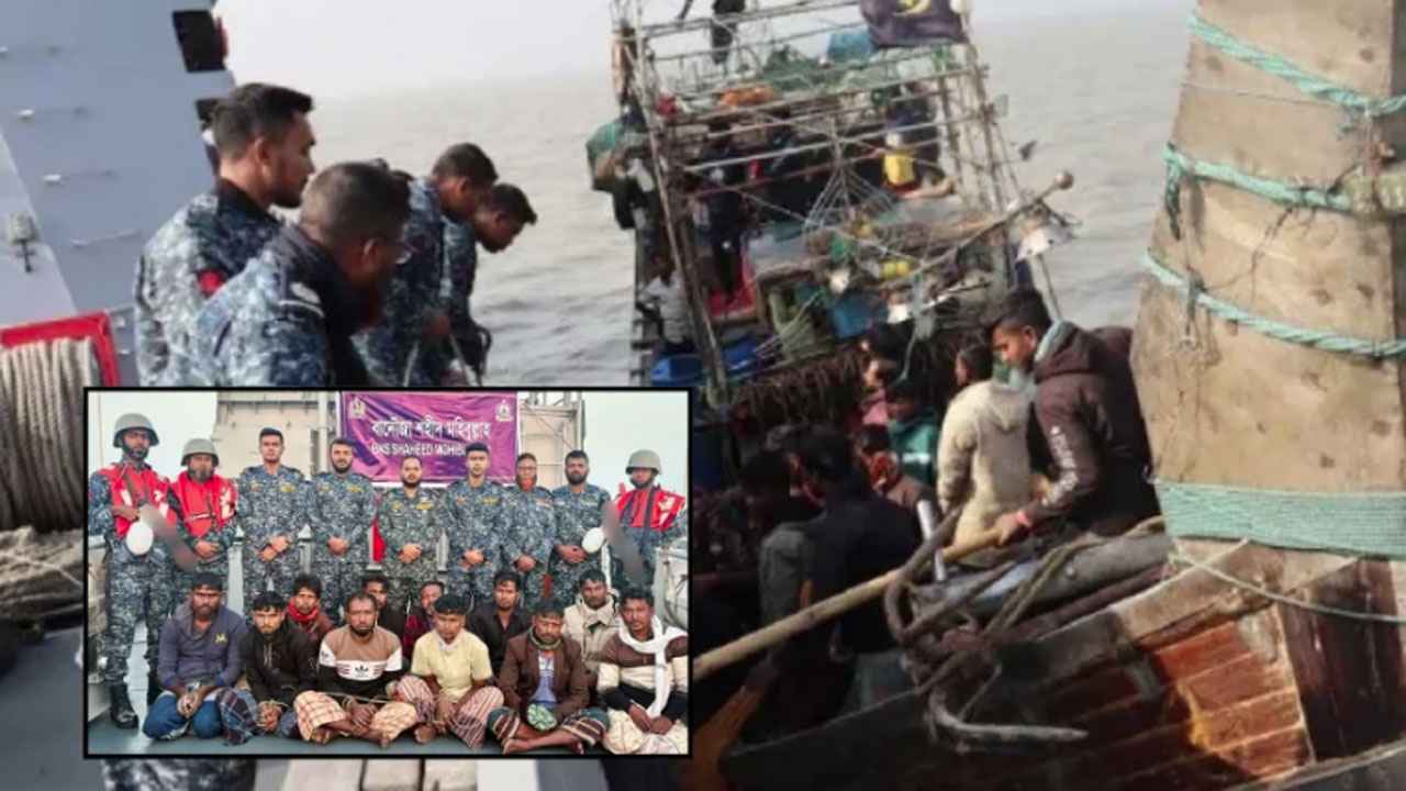 মিয়ানমারে পাচারকালে ডিজেল ও সিমেন্টভর্তি বোটসহ আটক ১১