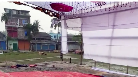 বাউফলে খালেদা জিয়ার দোয়া অনুষ্ঠানের মঞ্চে দুর্বৃত্তের আগুন