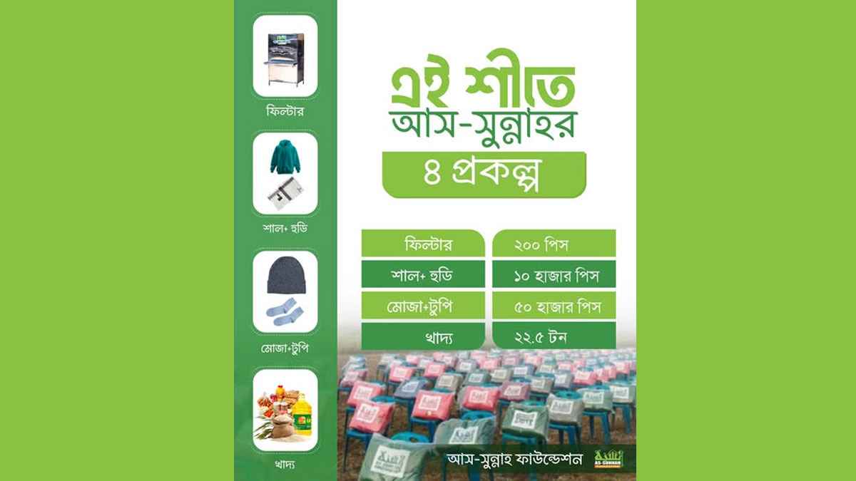 ৪ মানবিক প্রকল্প নিয়ে শীতার্তদের পাশে আস-সুন্নাহ ফাউন্ডেশন