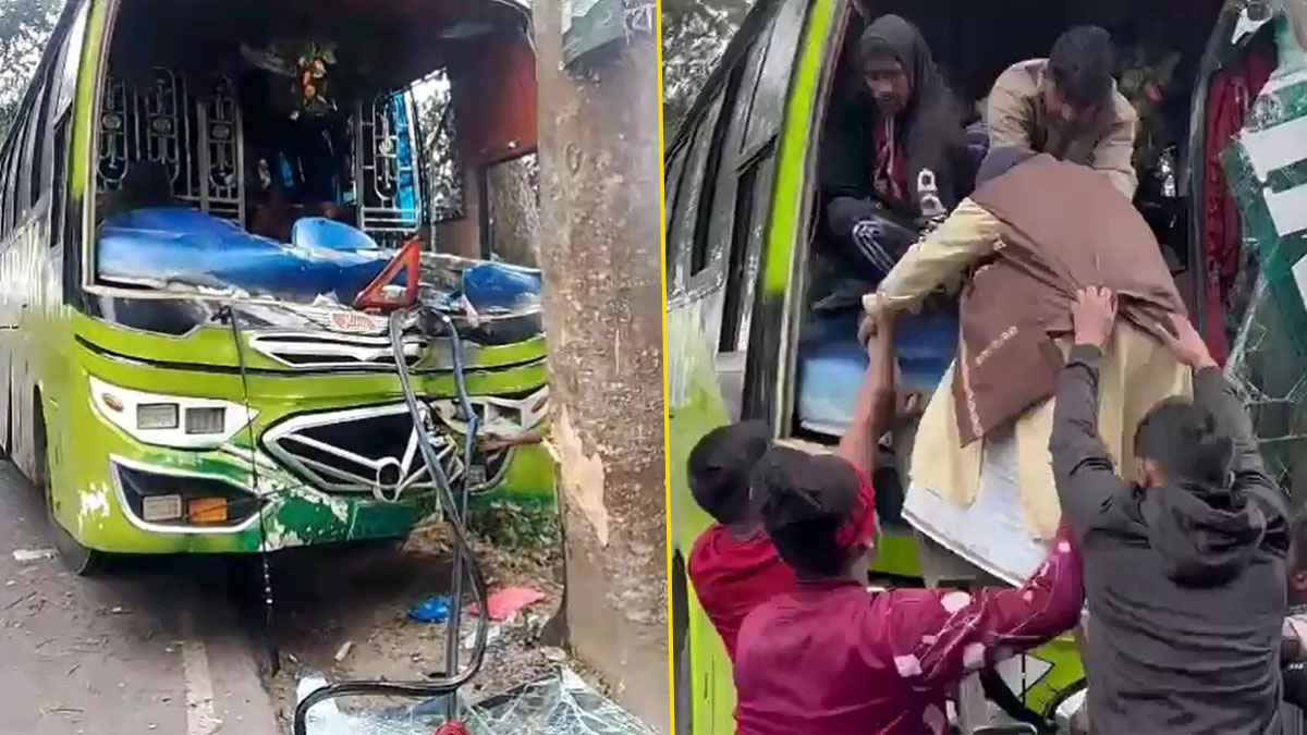 মাদারীপুরে বাস নিয়ন্ত্রণ হারিয়ে গাছে ধাক্কা, আহত ২০