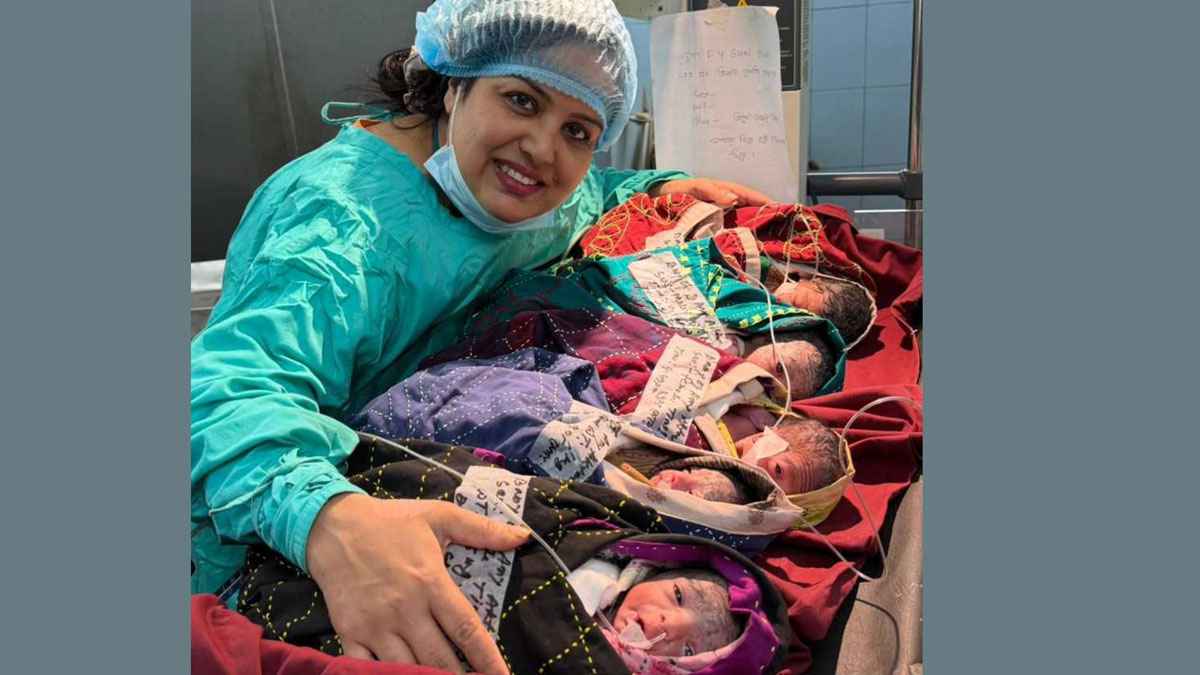 নিঃসন্তান দম্পতির ঘরে একসঙ্গে এলো পাঁচটি সন্তান, সুস্থ আছেন মা