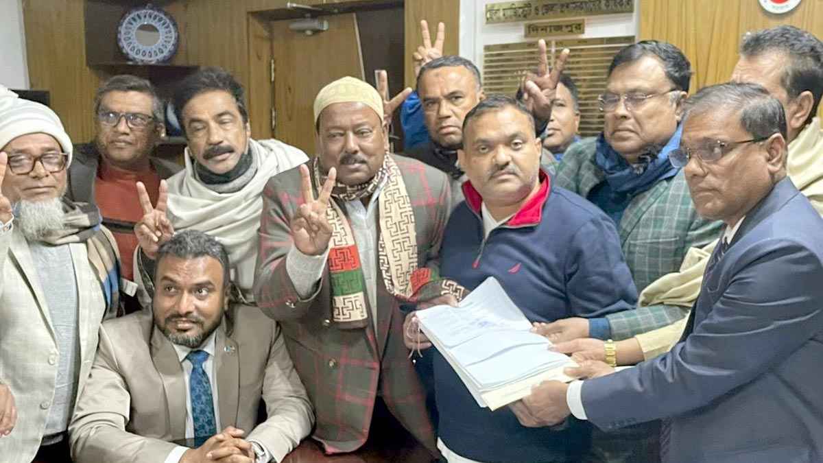 দিনাজপুরে বেগম খালেদা জিয়ার পক্ষে মনোনয়ন ফরম জমা